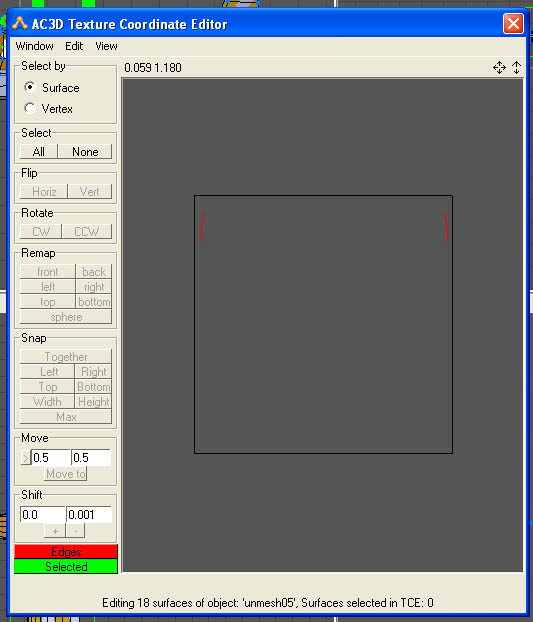 Image shows texture coordinate editor with no background image