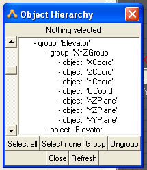 Image of object hierarchy panel in AC3D