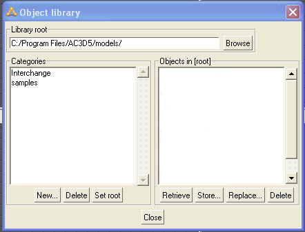 Image shows object library display