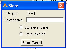 Image shows store dialog box for the object library