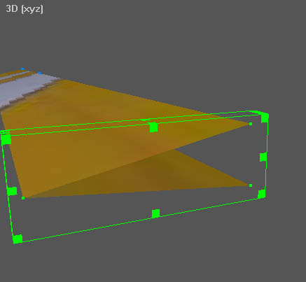 Image shows vertices of aileron selected for new surface